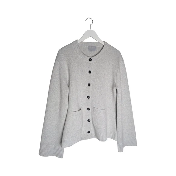 Modern Citizen Eames Organic Cotton And Wool Cardigan Sweater 1X Gray - Picture 2 of 8